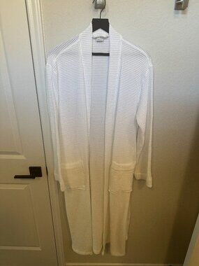Brand New Coyuchi Alpine White Unisex Organic Waffle Robe Size L/XL